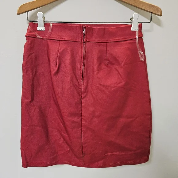 Elegant Red Wrap Skirt Women Size L - Picture 13 of 15